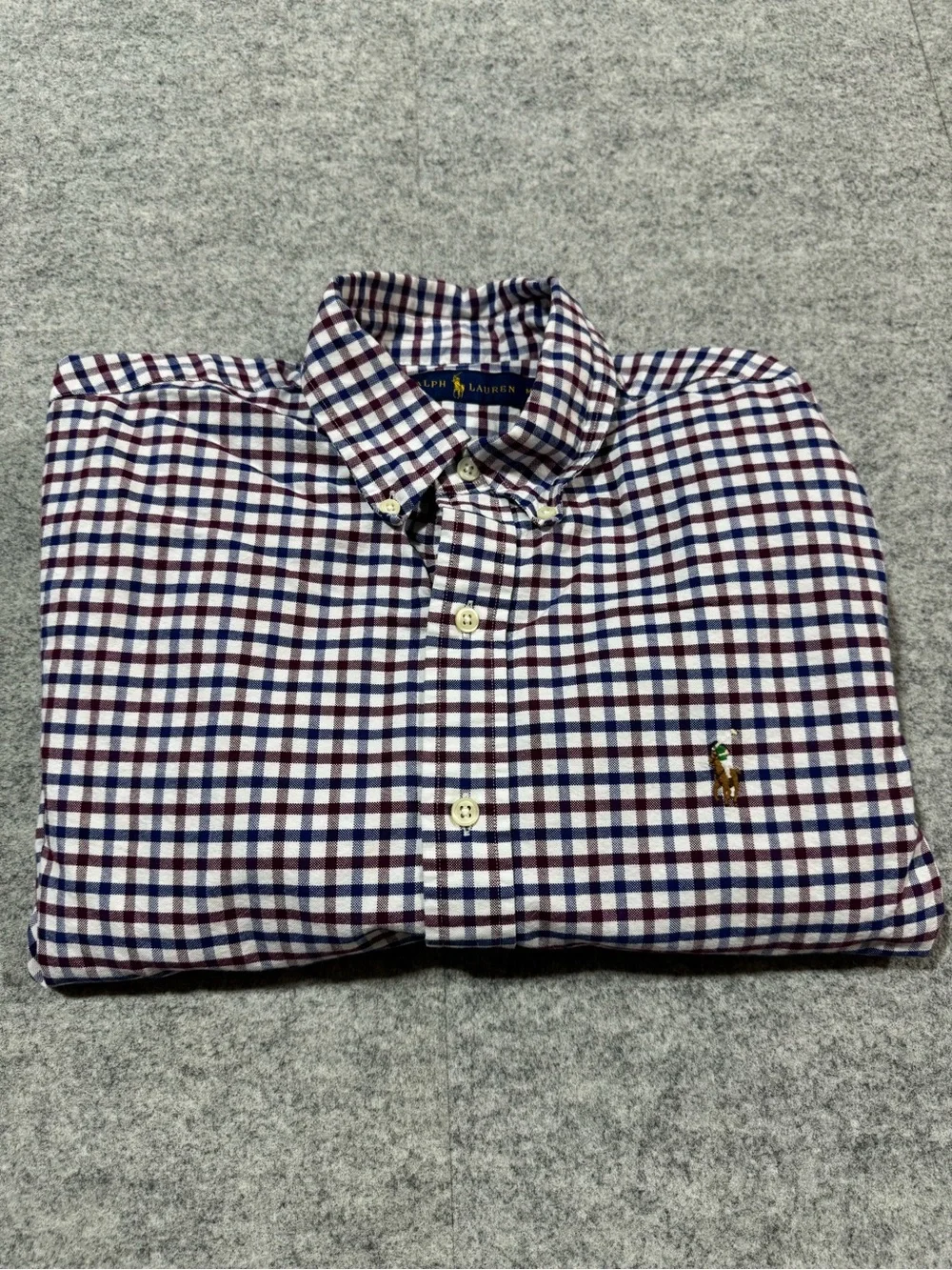 Polo Ralph Lauren Long Sleeve Button Down Shirt Red Blue White, Men’s Size M